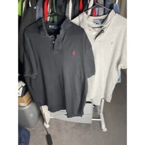 Lot Of 2 Size 2XL-Vtg Men’s Polo By Ralph Lauren Polo Shirt Grey Black And Grey